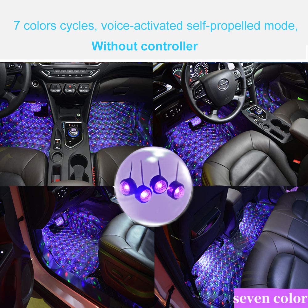 Car Interior Ambient Lights, USB Plug-in Stars Atmosphere Light for Car